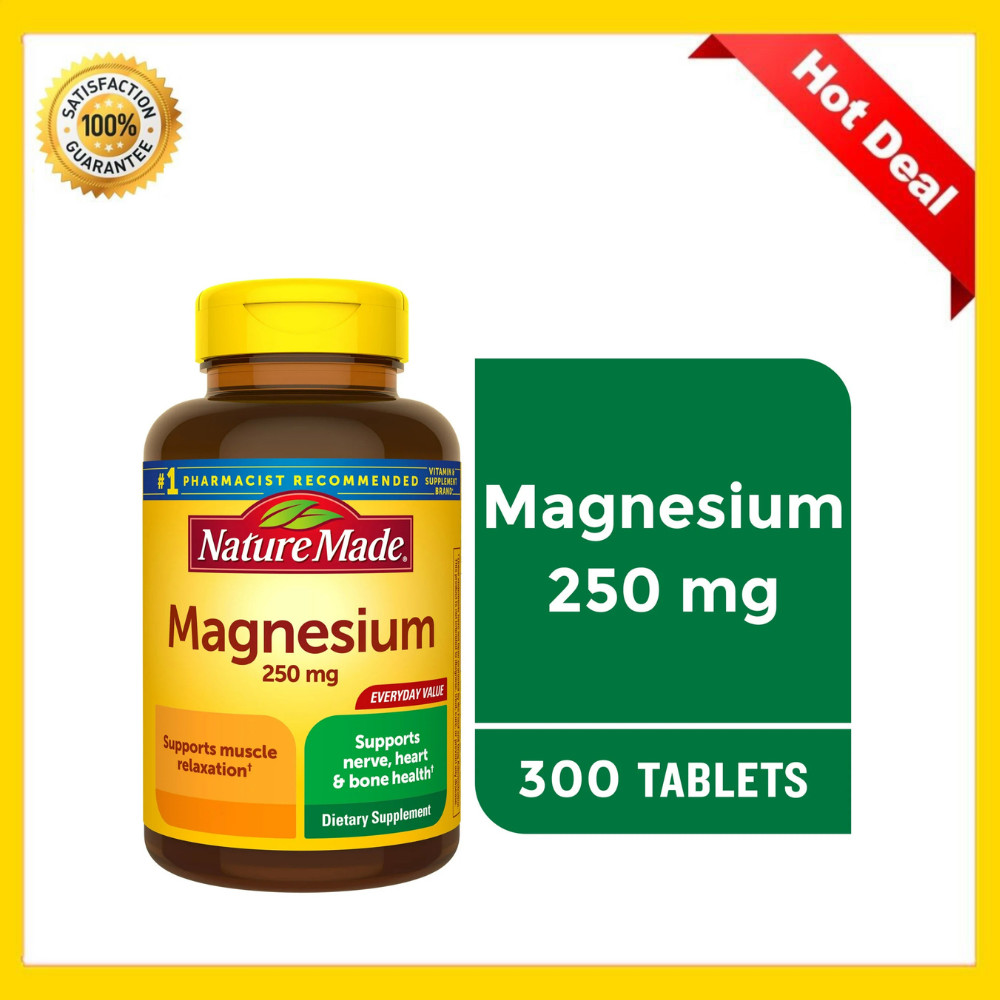 Nature Made Magnesium Oxide 250 mg Tablets, Dietary Supplement, 300 Count