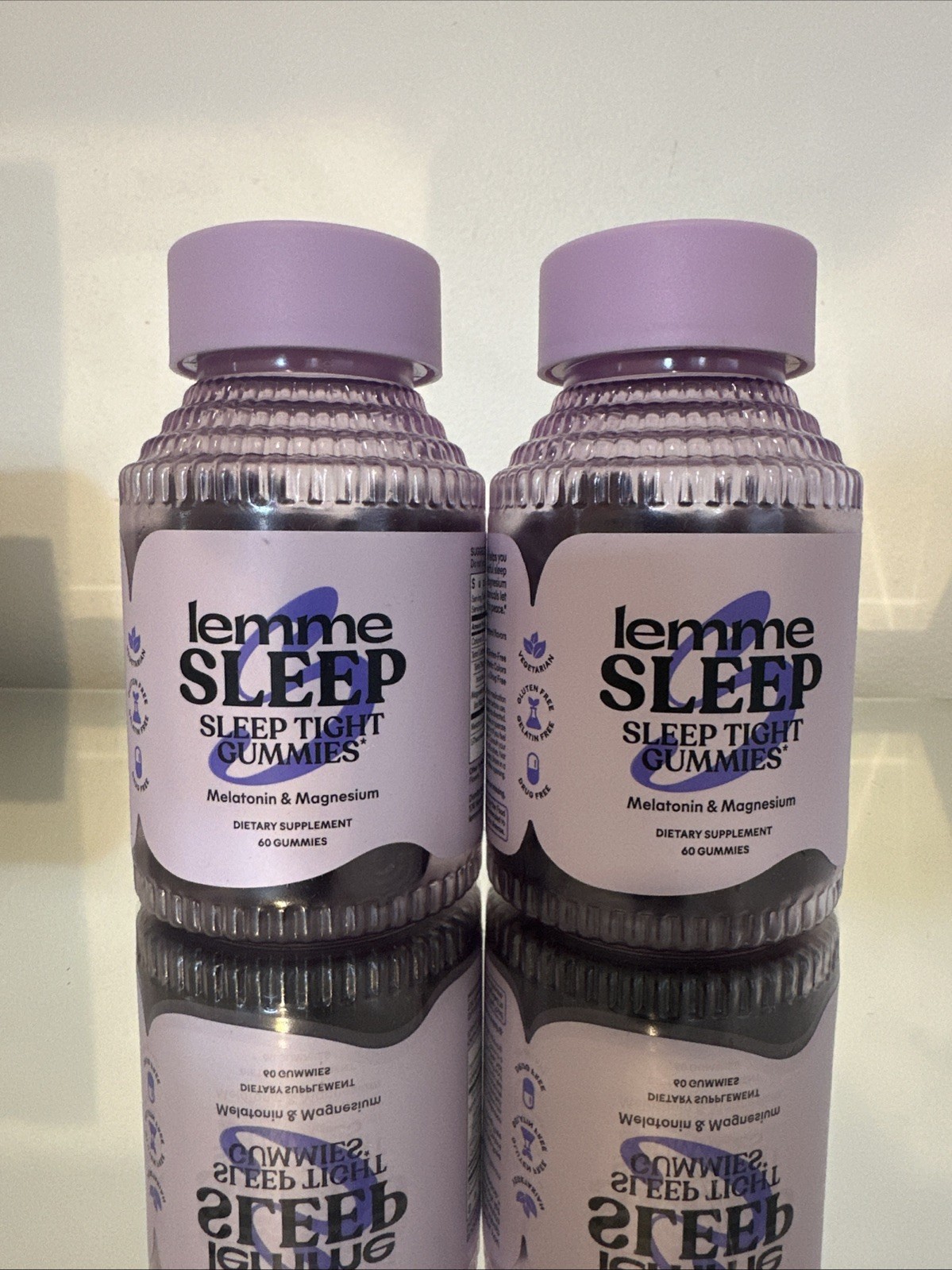 2x Lemme SLEEP Sleep Tight Gummies, 60ct Melatonin & Magnesium Supplement 05/27