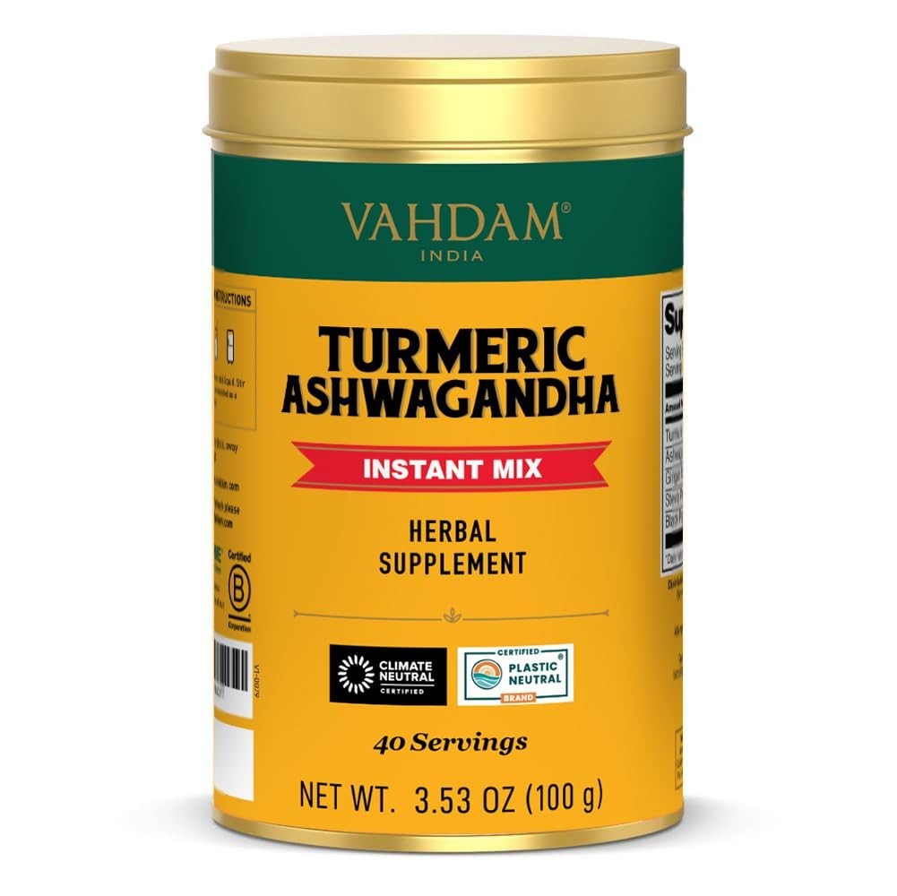 Organic Ashwagandha with Turmeric, Ginger & Black Pepper 40 Servings USA