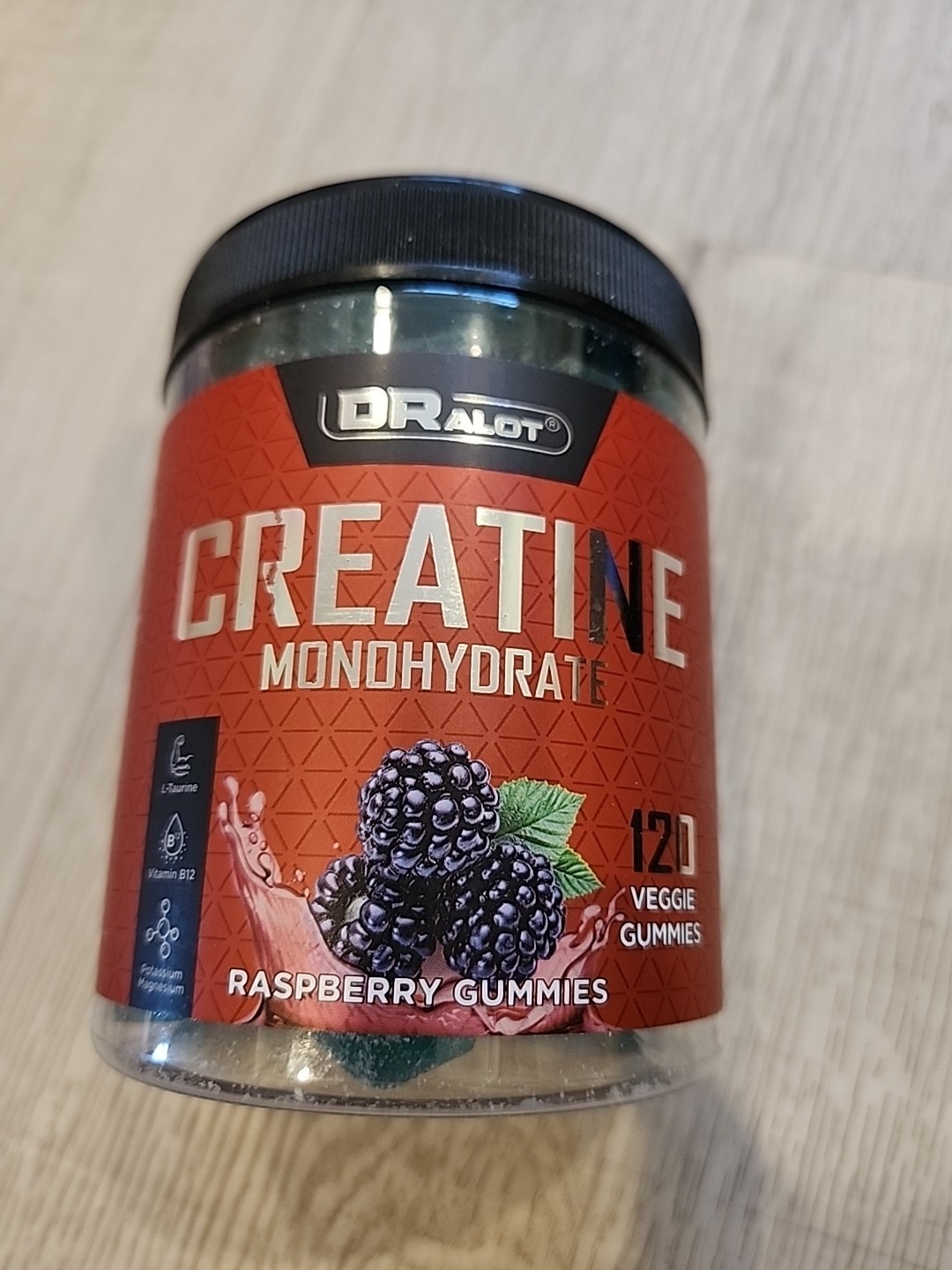 DrAlot Creatine Monohydrate 120 Veggie Gummies Raspberry Flavor Exp 01/27