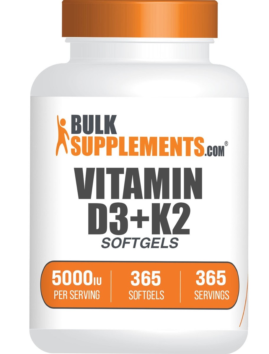 BulkSupplements Vitamin D3 + K2 Softgels – 2000IU, 5000IU, 10000IU, 50000IU