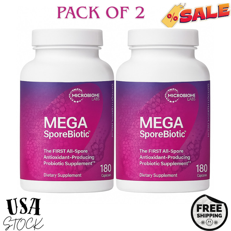 Mega SporeBiotic 180 Capsules Microbiome, Gut Health Probiotic Men And Women 2X