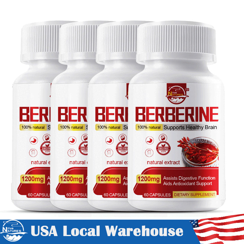 1200mg Berberine HCL Capsules High Absorption,Heart Health 60/120/240Tablets
