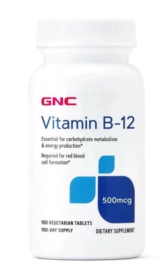 GNC Vitamin B-12 Expires 07/2028 500mcg 100 Vegetarian Tablets SEALED NEW