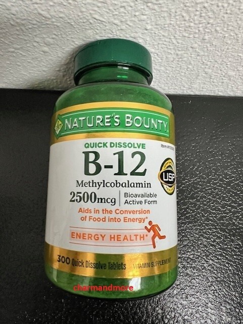 Nature’s Bounty Vitamin B-12 2500mcg 300 Tablets  Exp Date: 06/2027
