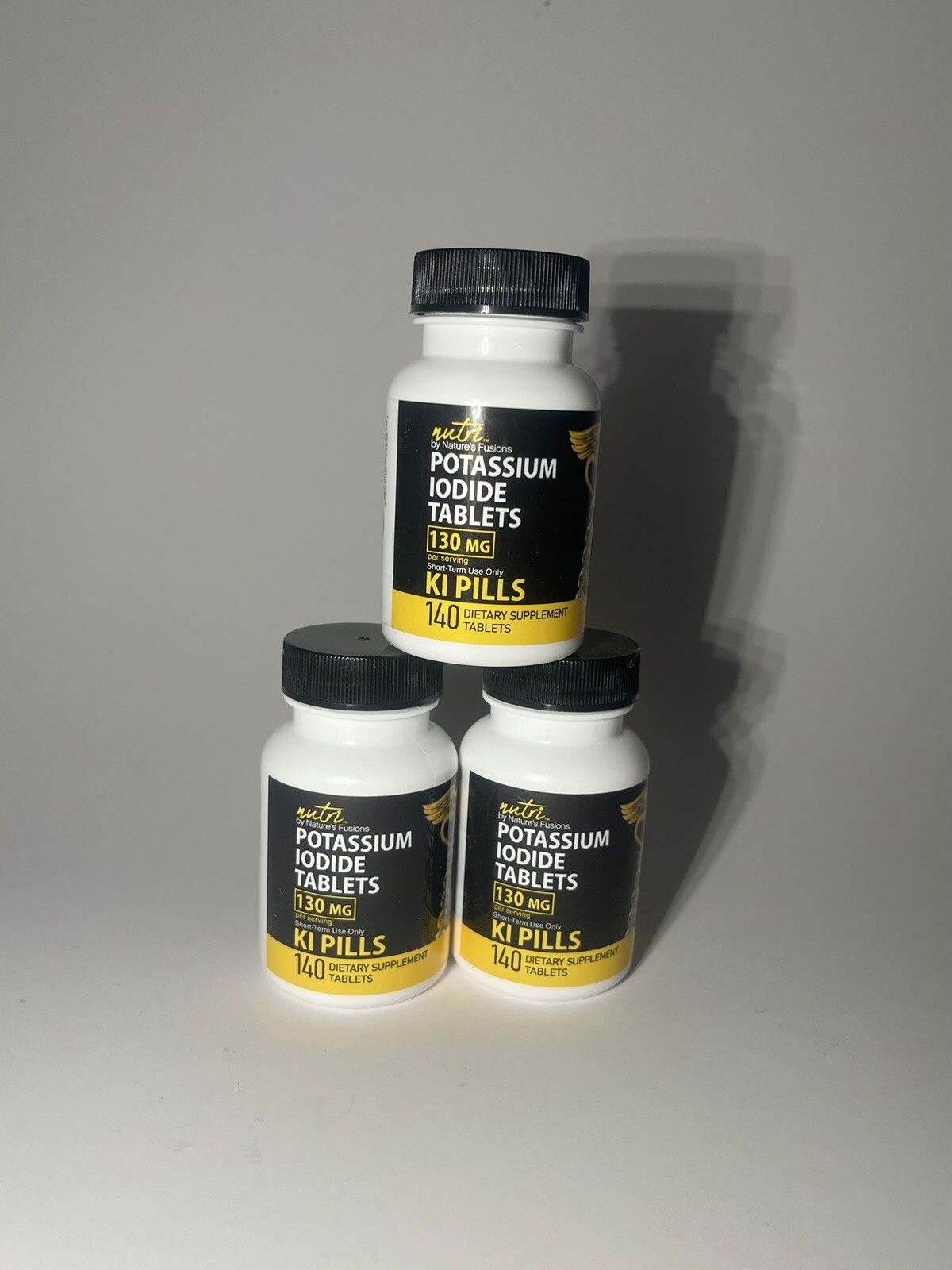 3 Pack Of KI Potassium + Iodide Tablets 130 MG 140 Tablets Survival Kit Exp 2033