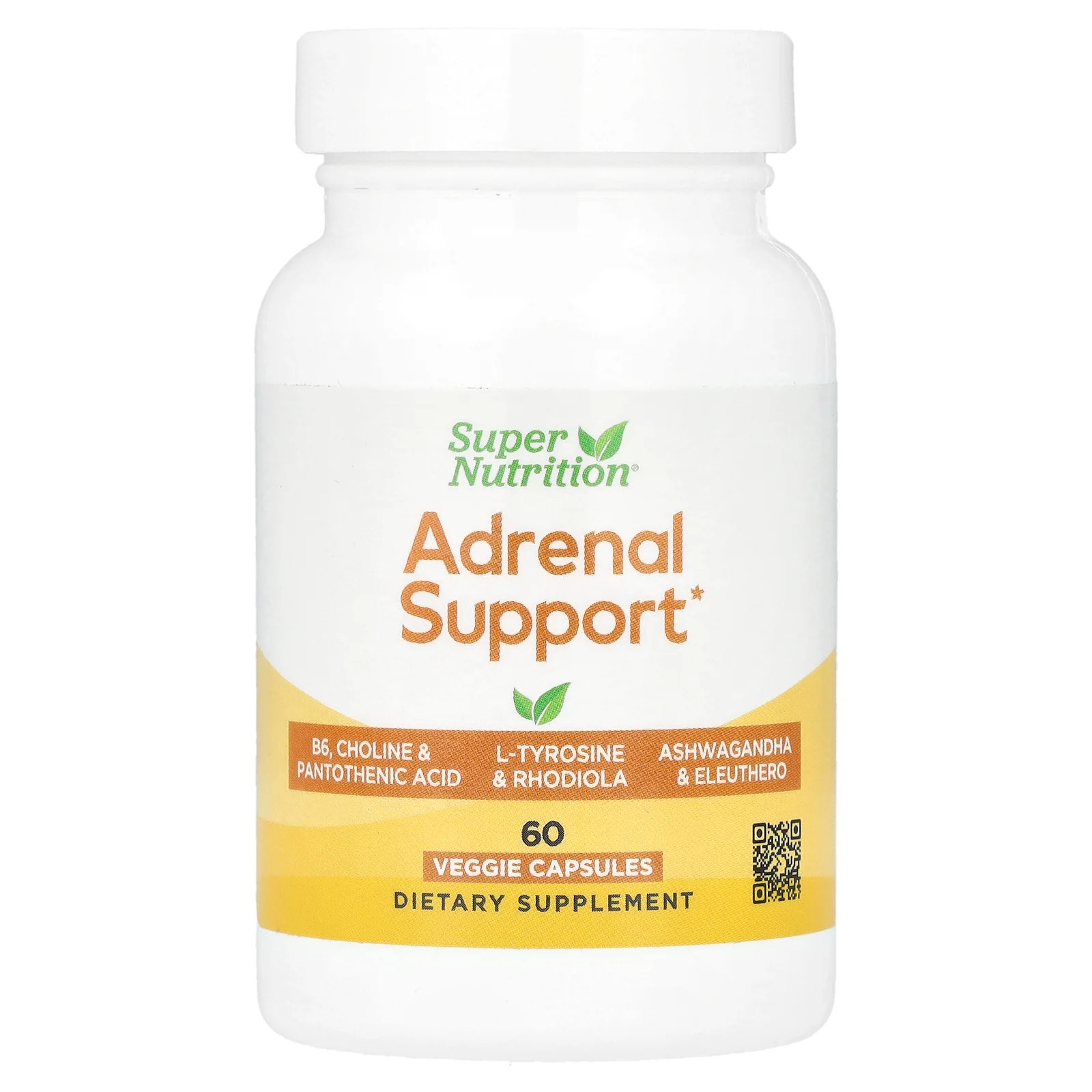 Adrenal Support with L-Tyrosine, Rhodiola Extract, Ashwagandha Extract, and