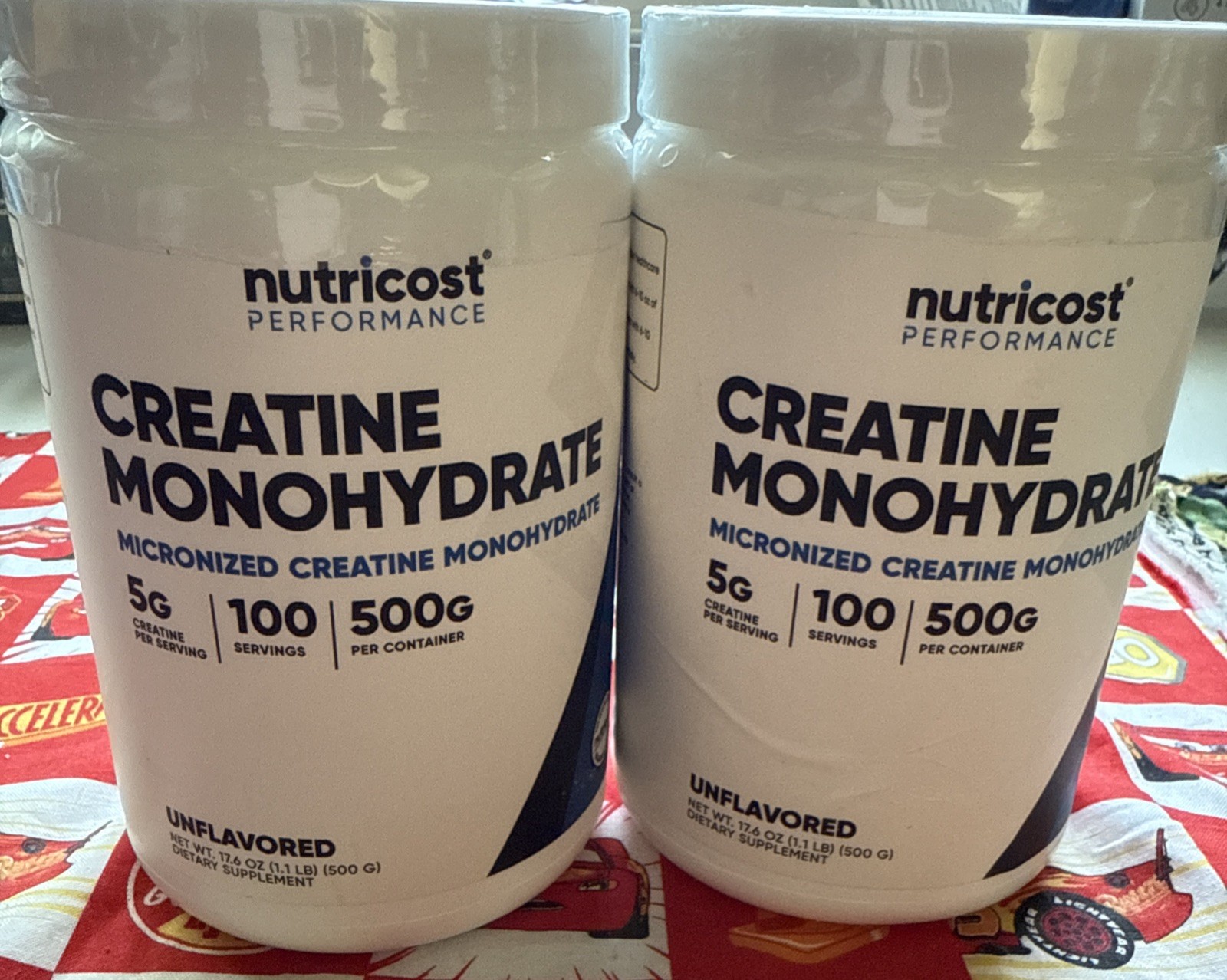 2X Nutricost Creatine Monohydrate 500G Unflavored Powder 17.6oz Ea Exp 06/2026