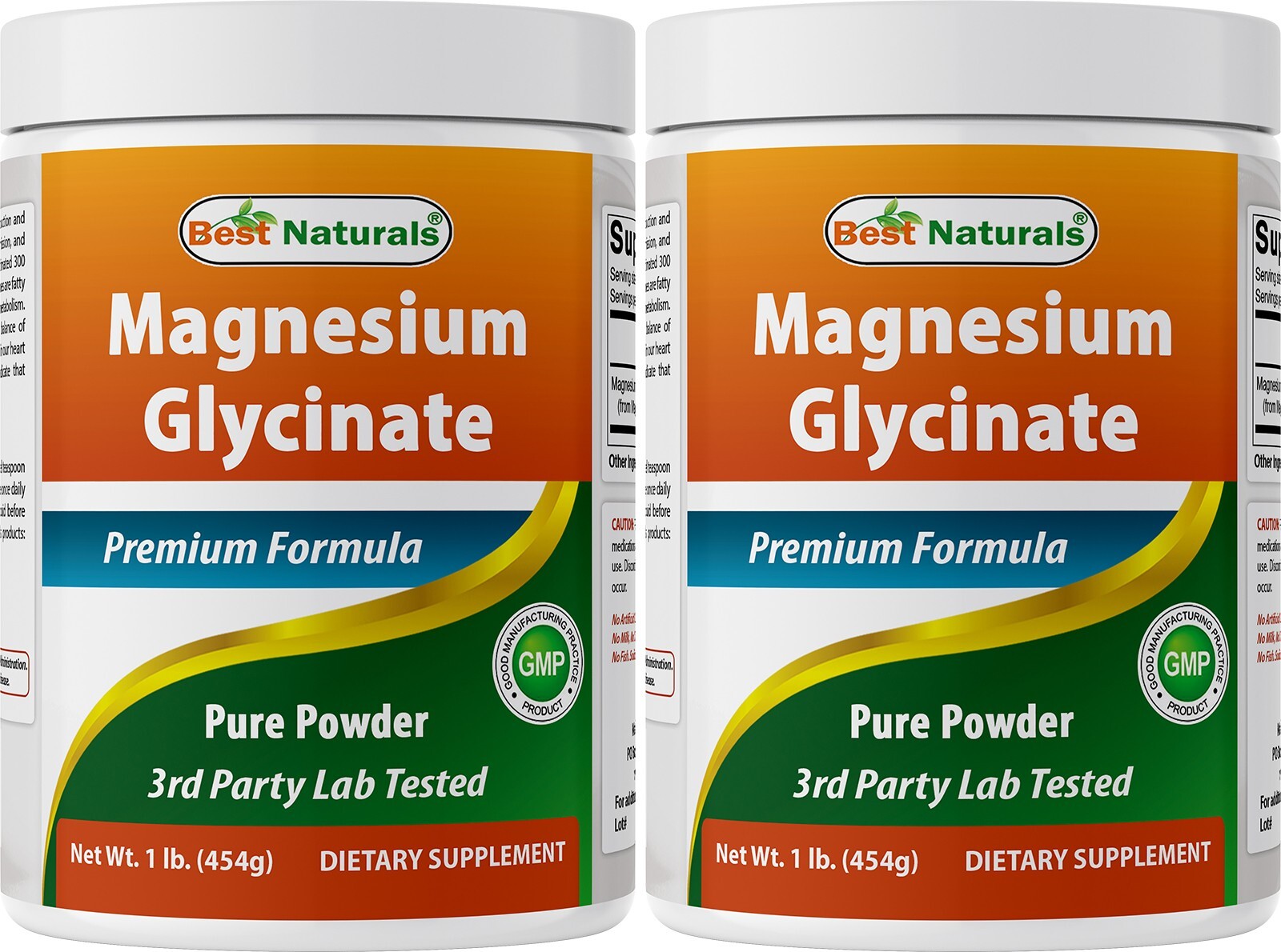 2 Pack Best Naturals Magnesium Glycinate Powder 1 Pound