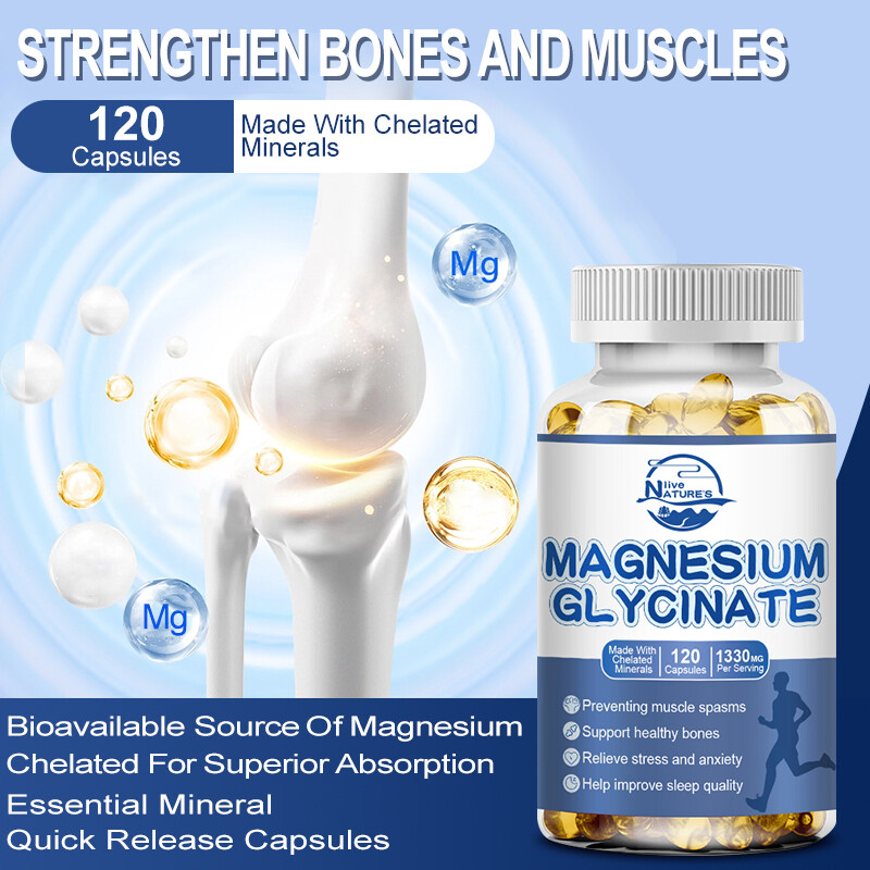 Magnesium Glycinate Chelated Magnesium Bisglycinate 1330mg 120 Vegan Capsules