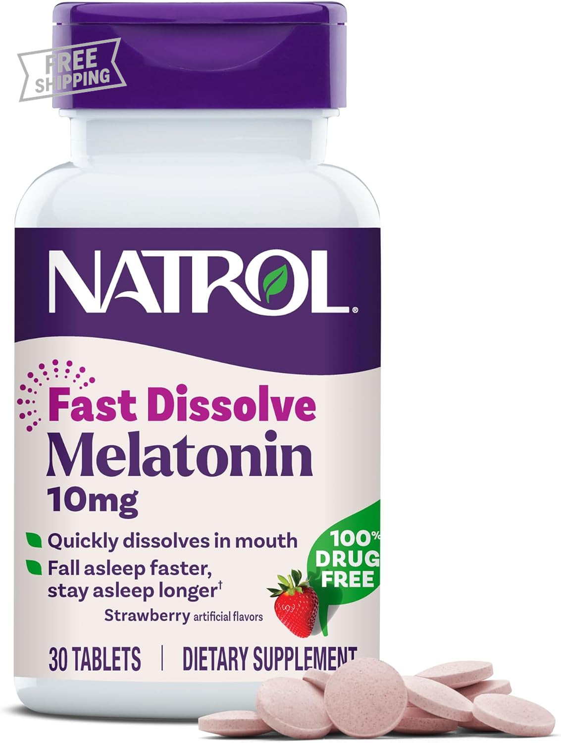 Melatonin Fast Dissolve Tablets, Helps You Fall Asleep Faster, Stay Asle