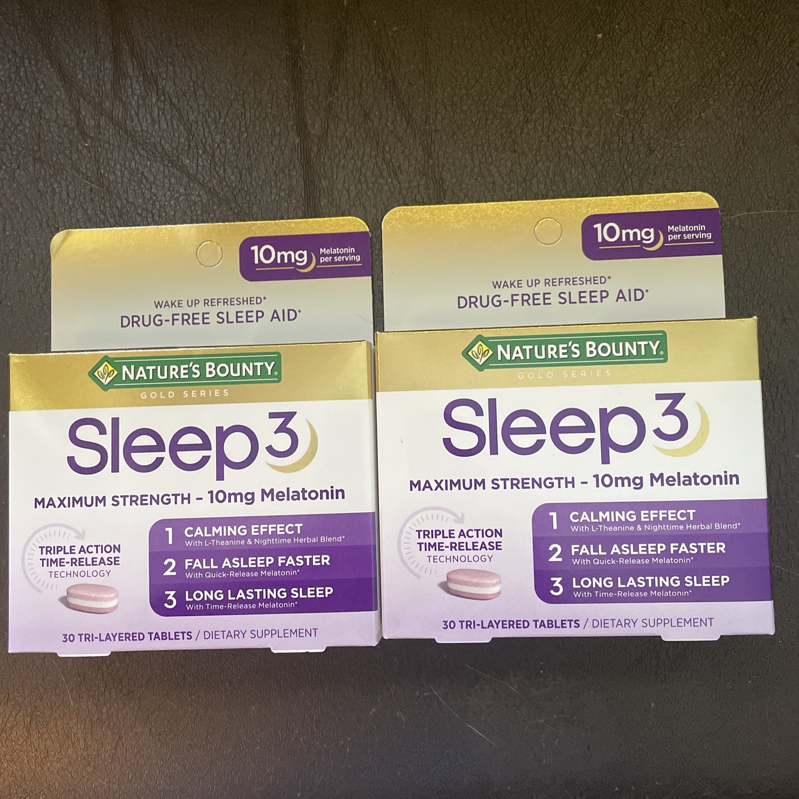 2-Nature’s Bounty Sleep3 Maximum Strength-10mg Melatonin 60 Tablet Ea Exp 11/26