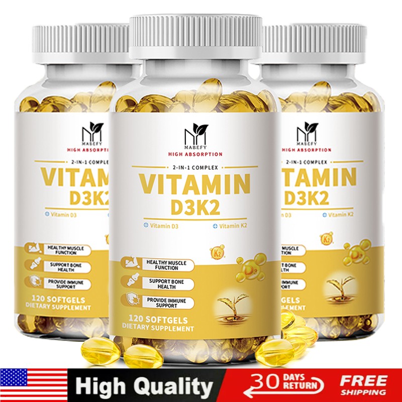 Vitamin D3 1000 iu  K2 (MK-7) 45 mcg, Bone & Heart Support 120-360 Softgels