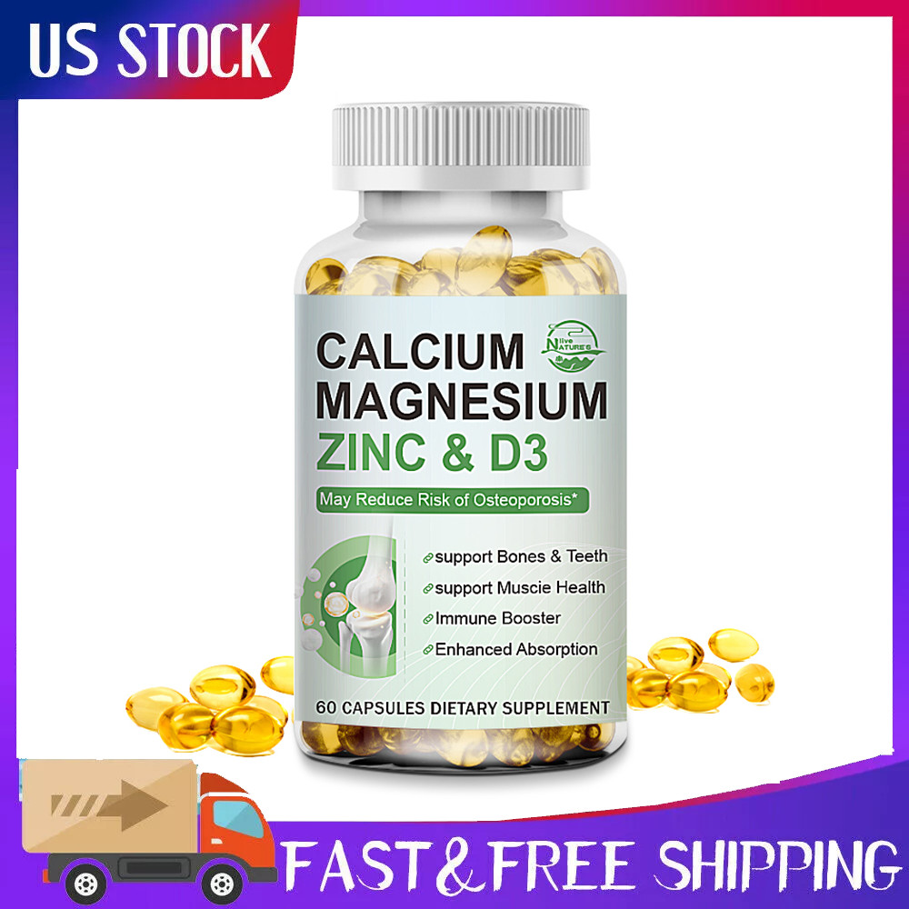 Calcium Magnesium Zinc with Vitamin D3 Strong For Bone Health Muscle Improvement