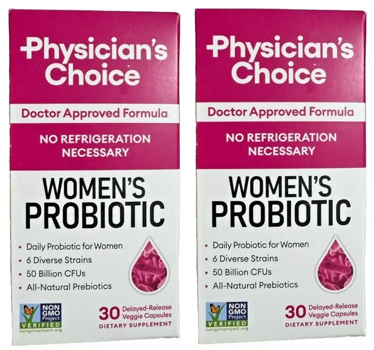 2x 30ct Physician’s Choice Probiotic for Women – 60 Capsules Exp. 03/2026+