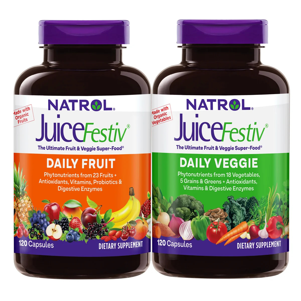 Natrol JuiceFestiv Daily Fruit & Veggie, 240 Capsules 07/31/2026 OR LATER+
