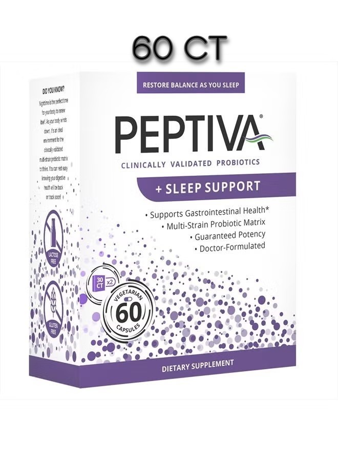 Peptiva 26 Billion CFU Probiotic and Sleep Support – 60 Count (Exp 2027)