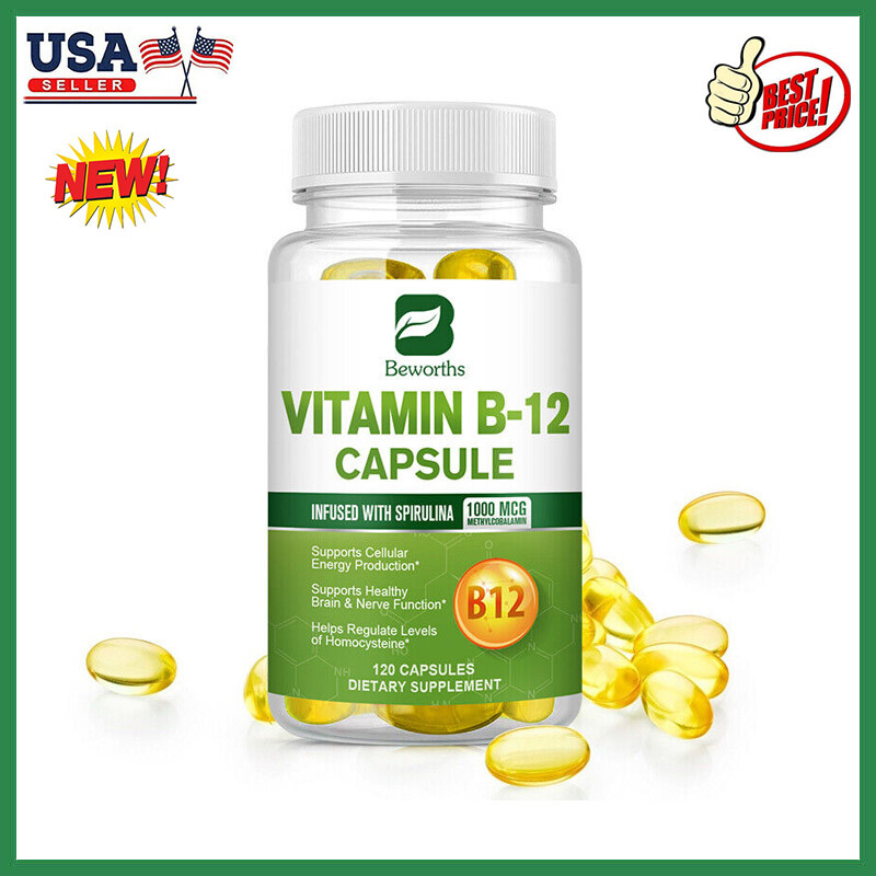 Vitamin B12 Capsules Normal Energy Production & Metabolism,Immune System Support