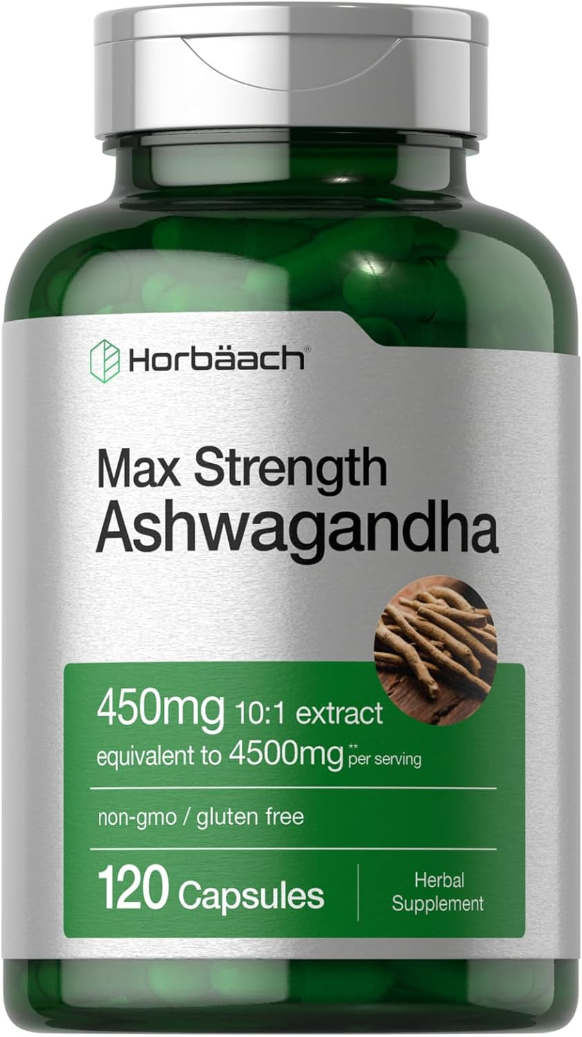 Ashwagandha Capsules | 4500 mg | 120 Count | by Horbaach