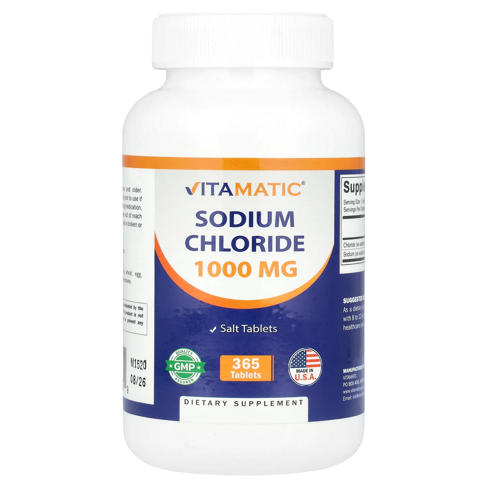 Sodium Chloride, 1,000 mg, 365 Tablets