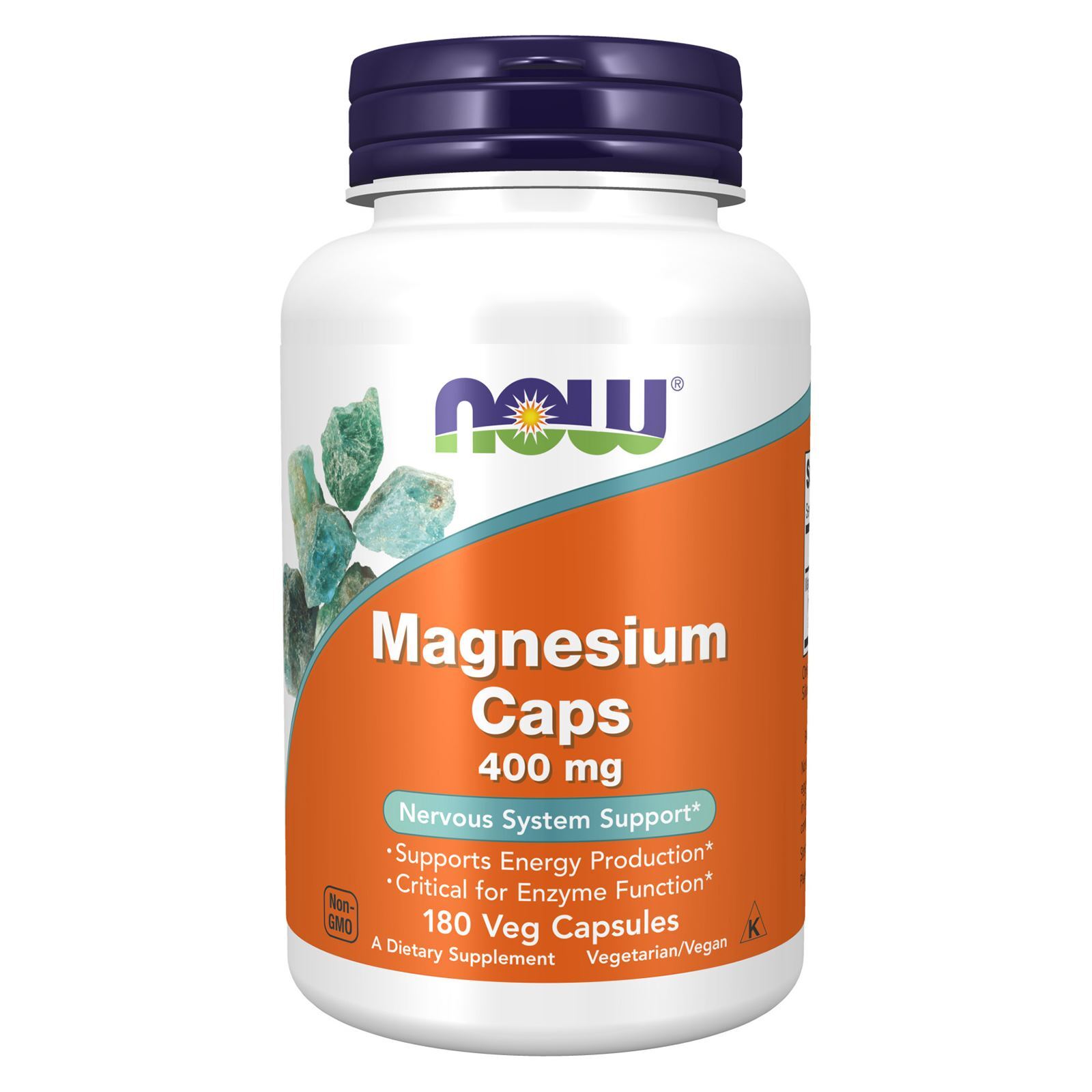 NOW FOODS Magnesium 400 mg 180 Veg Capsules