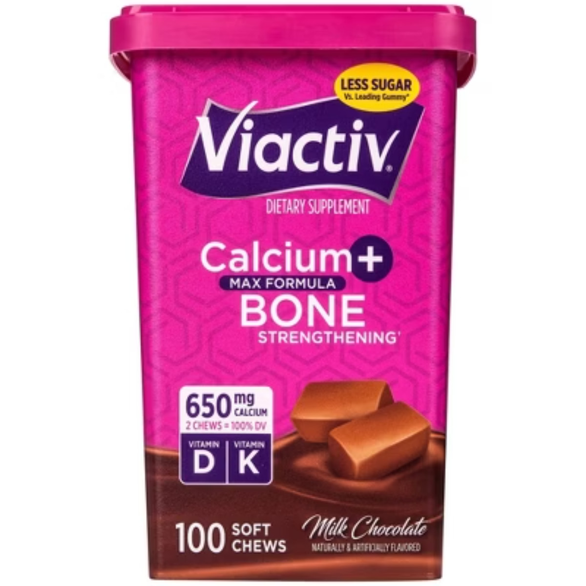 Viactiv Calcium Supplement Plus Vitamin D Soft Chews – Milk Chocolate – 100ct