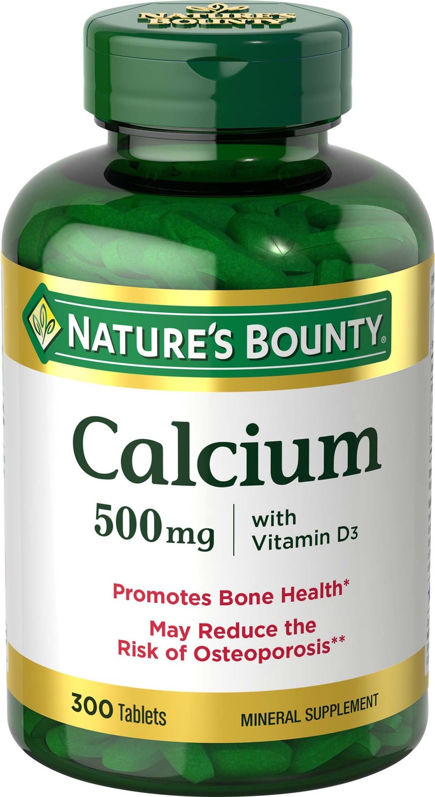 Nature’s Bounty Calcium Plus Vitamin D3 Softgels 500mg 400 IU 300 Count