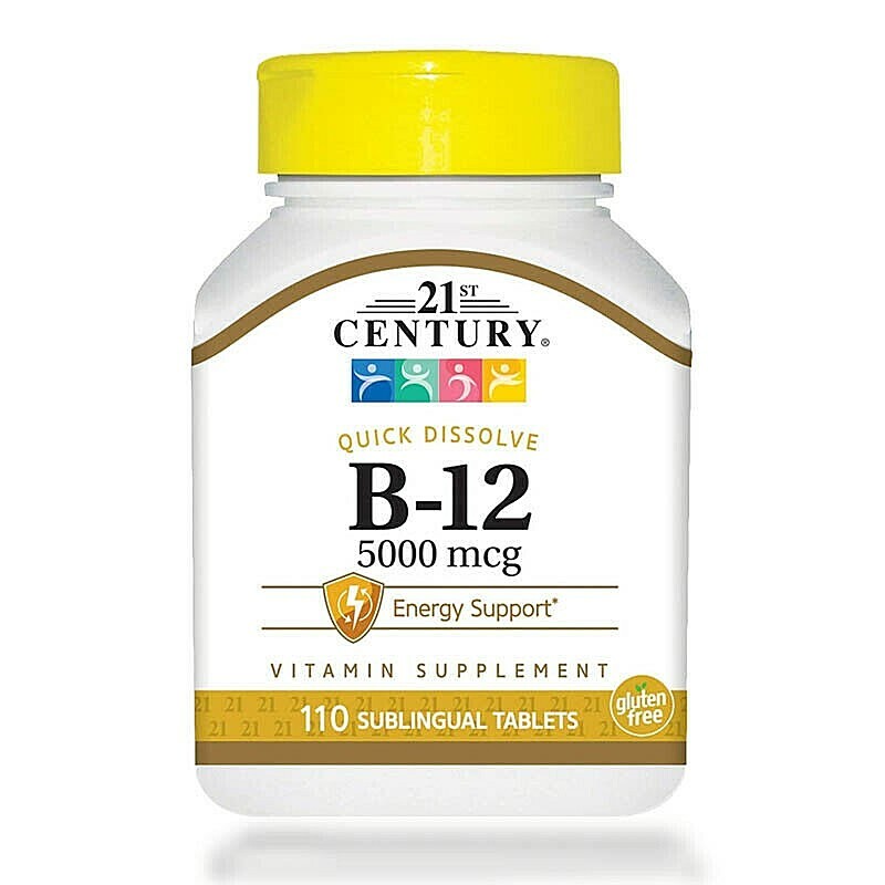 21st Century Vitamin B12 5000mcg Tablet High Potency Supplement 110 Count 02/26