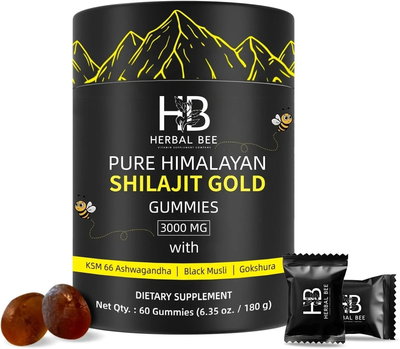 Shilajit Gummies: Pure Himalayan Shilajit with Ashwagandha & 85+ Trace Minerals