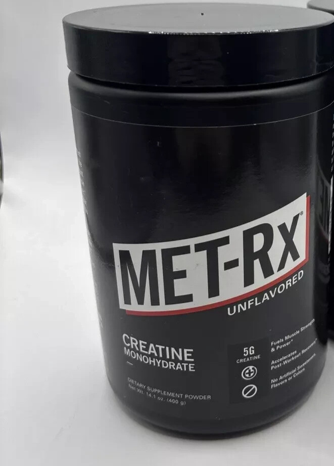 MET-RX Creatine Monohydrate Powder, Unflavored 14.1 Oz Ea, Exp 02/26 metrx