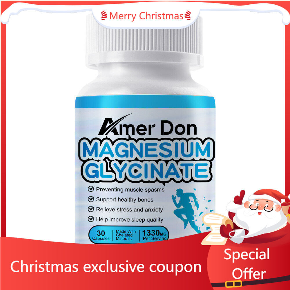 1330MG Magnesium Glycinate High Absorption,Improved Sleep,Stress &Anxiety Relief
