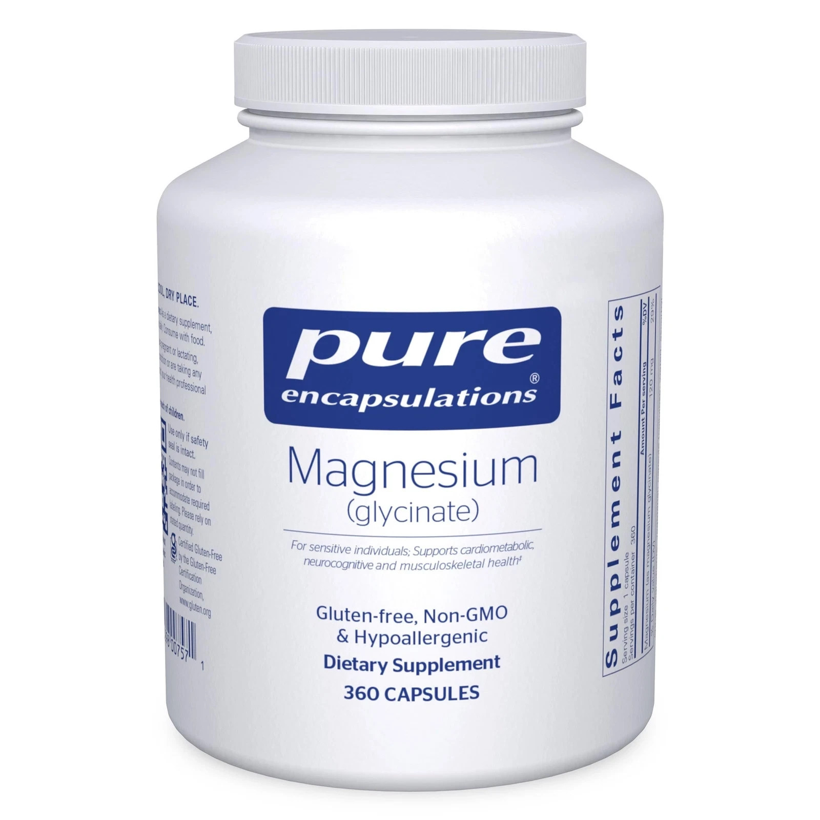 Pure Encapsulations Magnesium (glycinate) 120mg – 360 Capsules NEW Exp : 2027