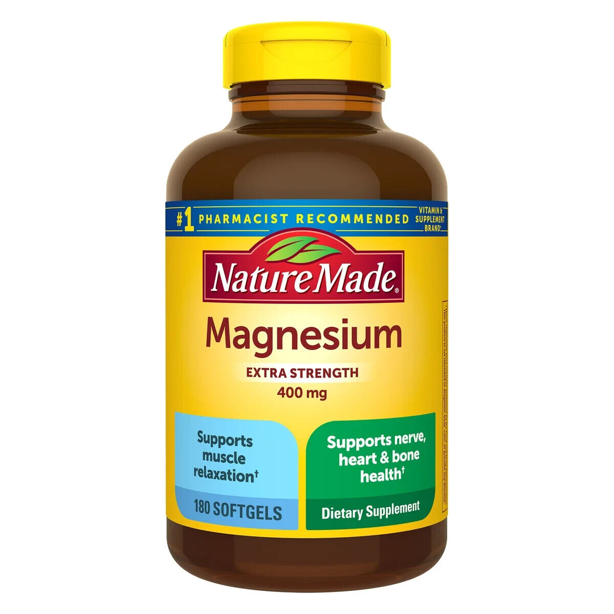 Nature Made Extra Strength Magnesium 400mg  180 Softgels EXP-8/26
