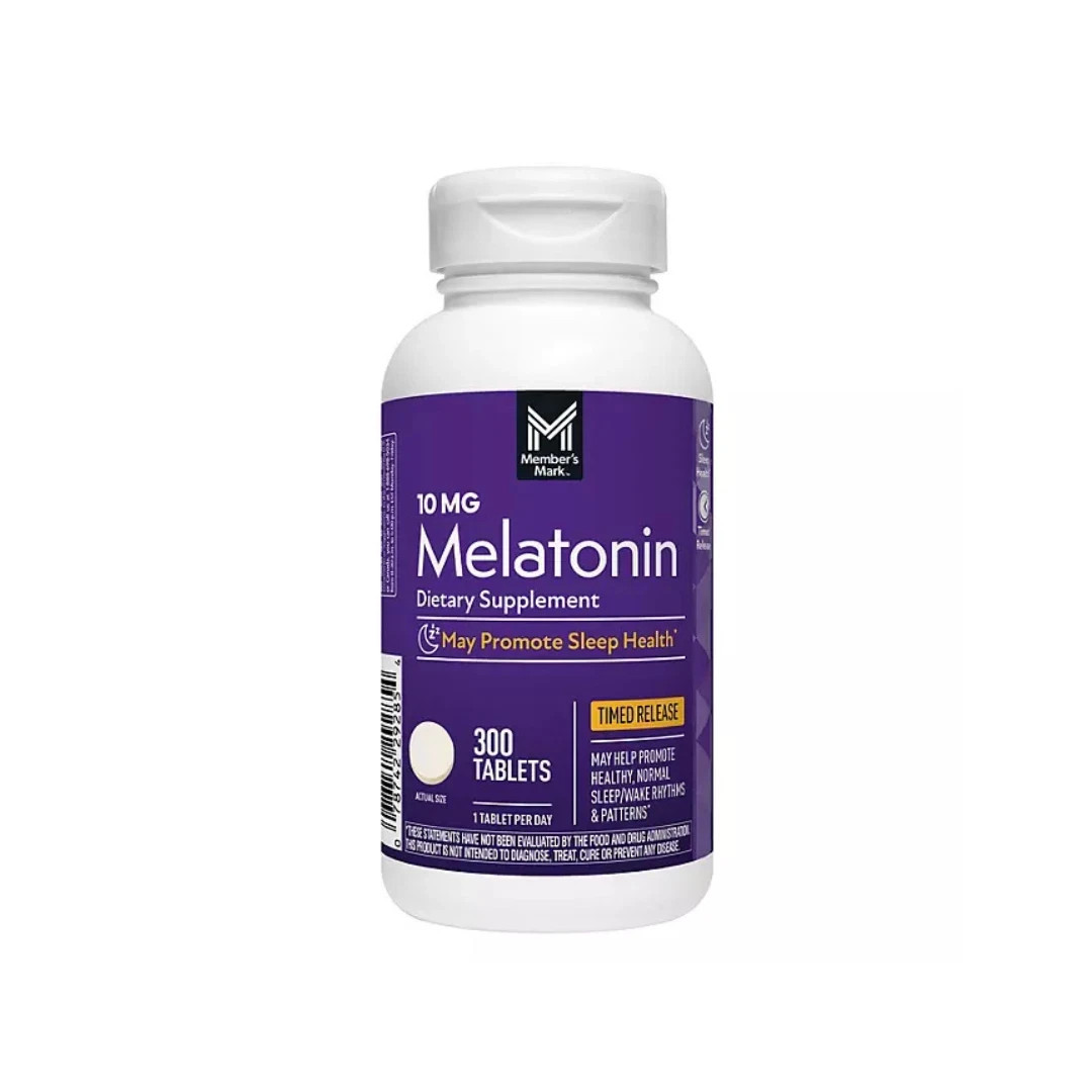 2 PACK Members Mark Timed Release Melatonin Sleep Aid Tablets 10 mg 300 ct