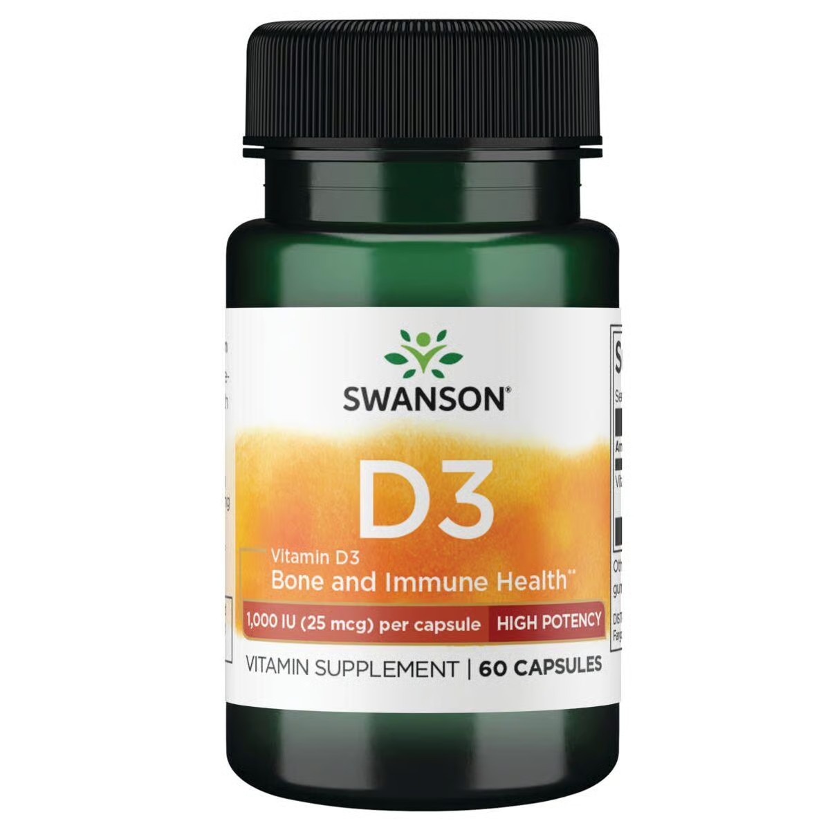 Swanson Vitamin D3 – High Potency 1,000 Iu 60 Capsules