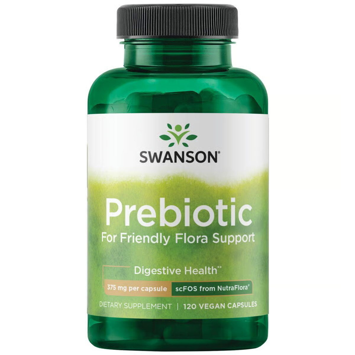 Swanson Prebiotic Capsules for Friendly Flora (120 Veggie Capsules, 750mg Each)