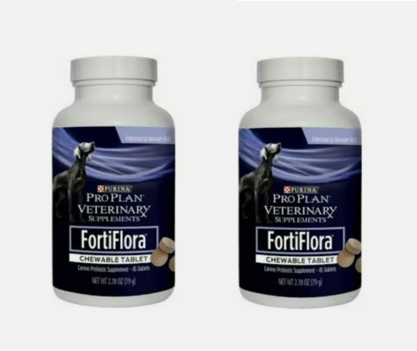 Pro Plan FortiFlora Probiotic Supplements Dogs (45 Tabs) x 2 Bottles BB 03/2026+