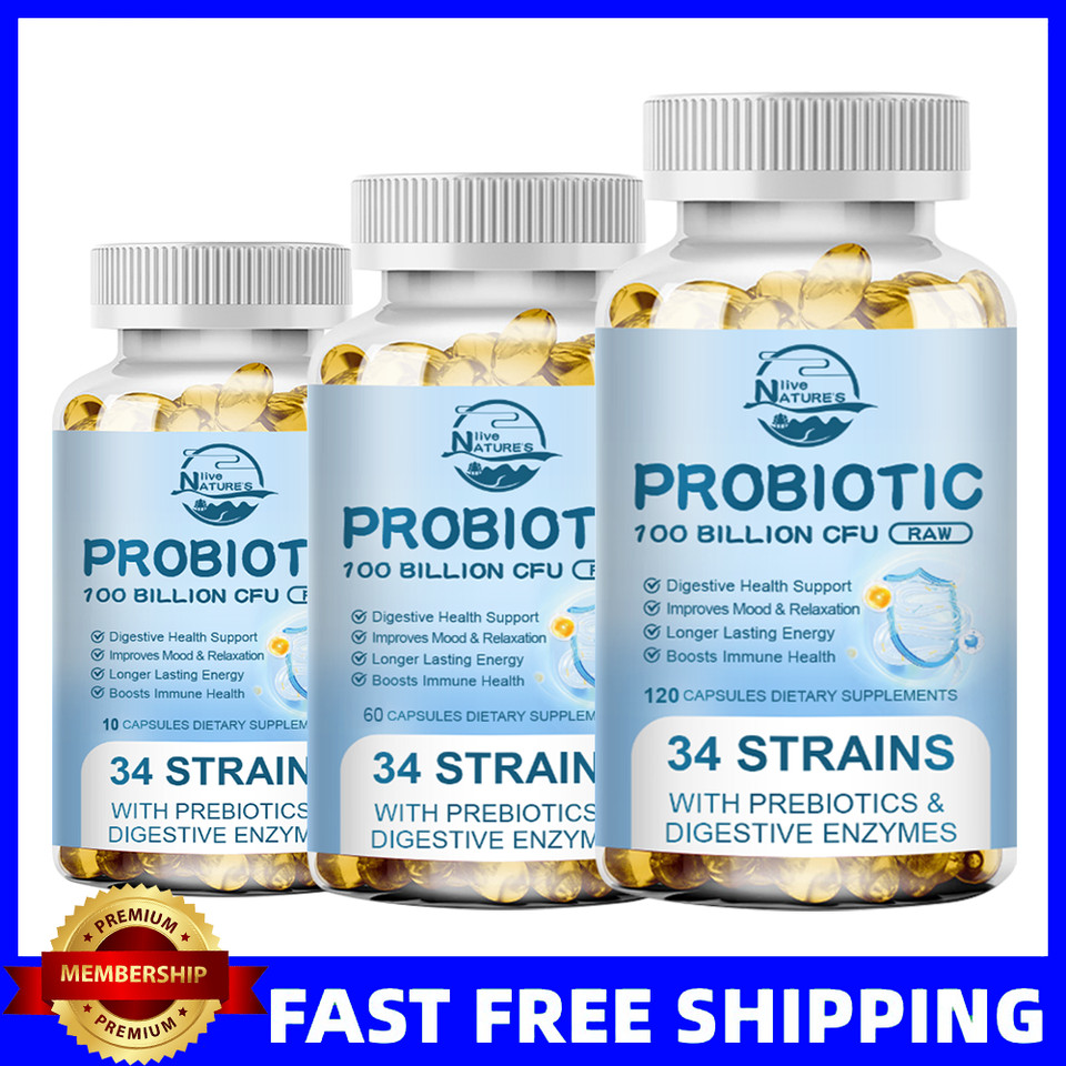 Digestive Enzymes + Probiotics Capsules – Gut Health Support & Relief Bloating