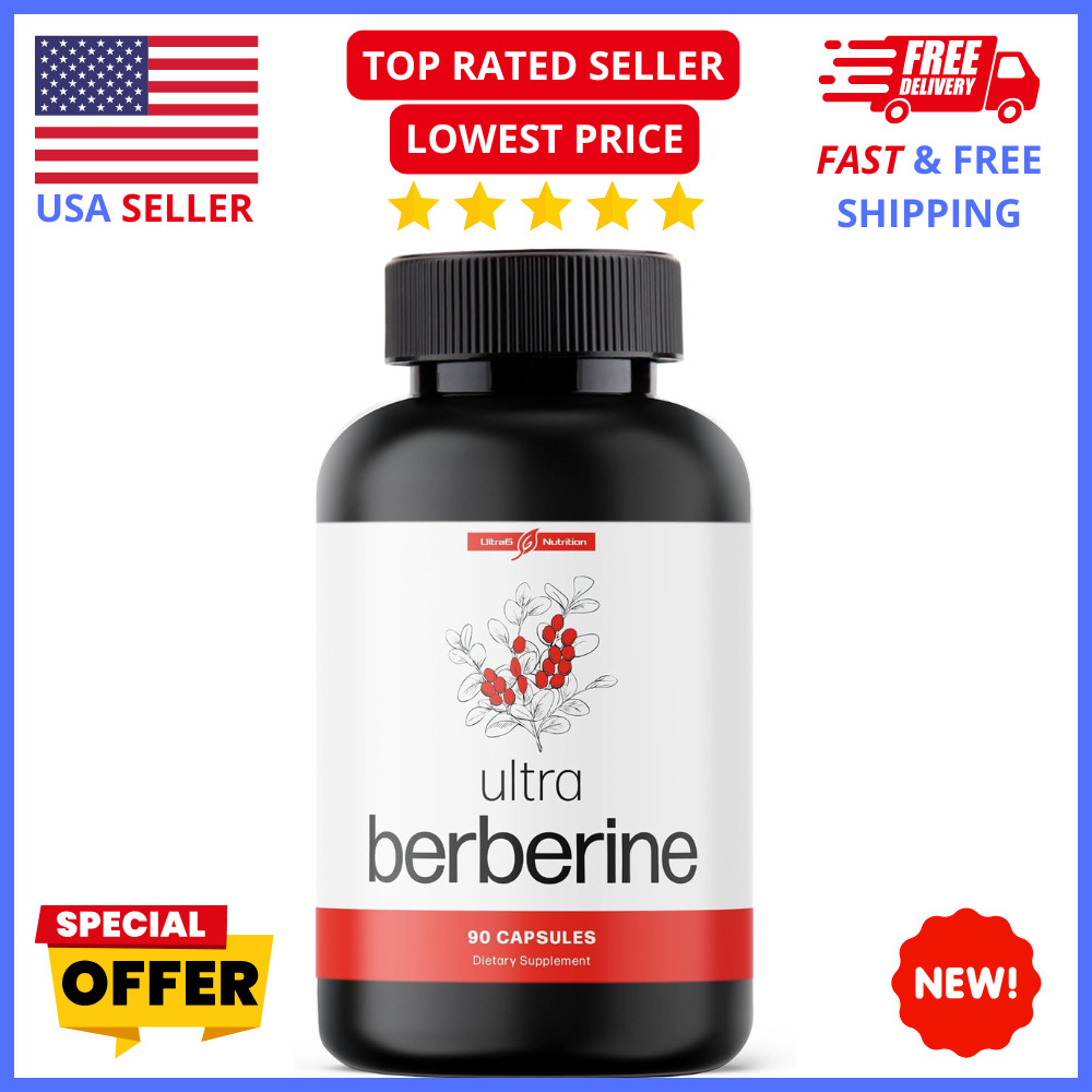 Ultra Berberine Supplement Capsules 600mg (1200mg to 1800mg Daily) – Pure 90ct