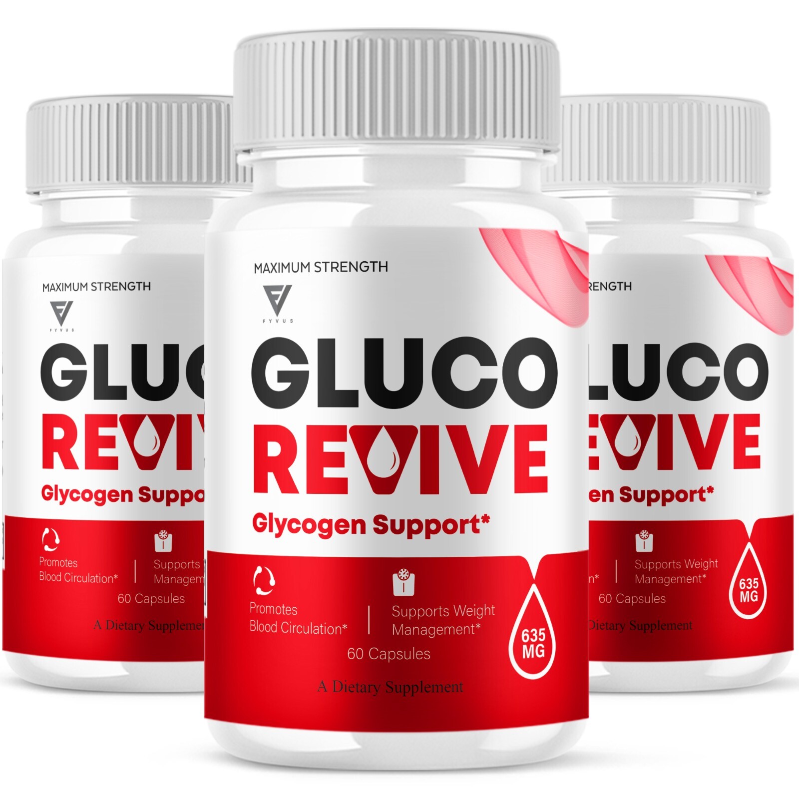 (3 Pack) Gluco Revive Blood Support Supplement GlucoRevive Pills (180 Capsules)