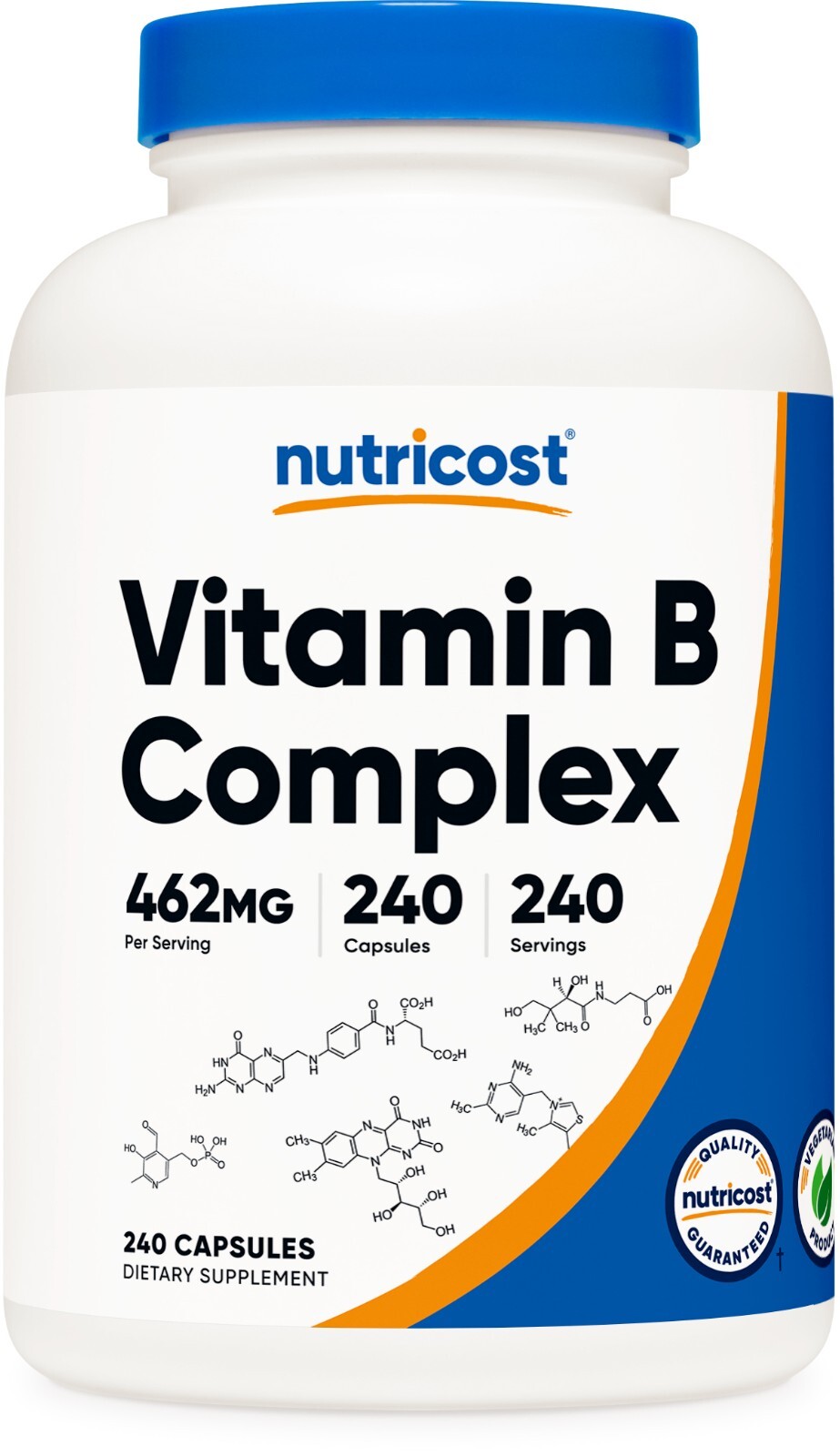 Nutricost Vitamin B Complex 460mg, 240 Capsules With Vitamin C – High Potency