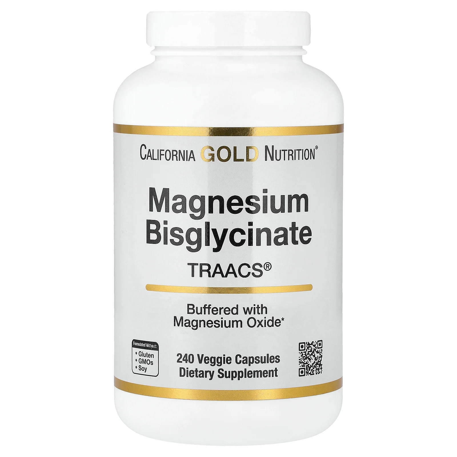 Magnesium Bisglycinate, Formulated with TRAACS®, 240 Veggie Capsules (100 mg per