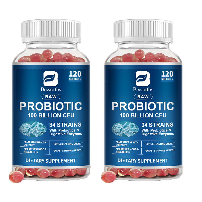 Raw Probiotics 100 Billion CFU Potency Digestive Immune Health 240 Capsules