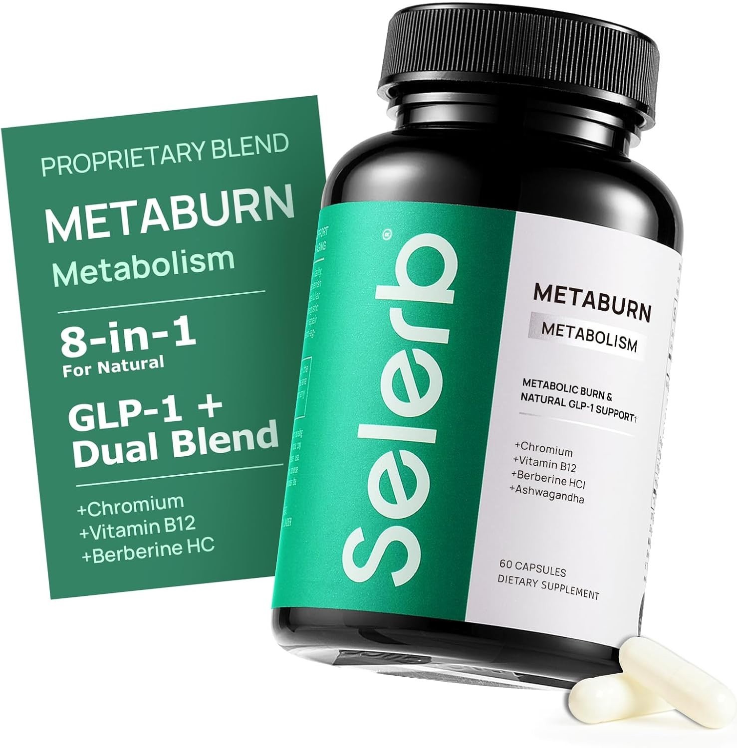 Berberine + Green Tea + B12 Complex – Gentle Plant-Based Formula with Chromium