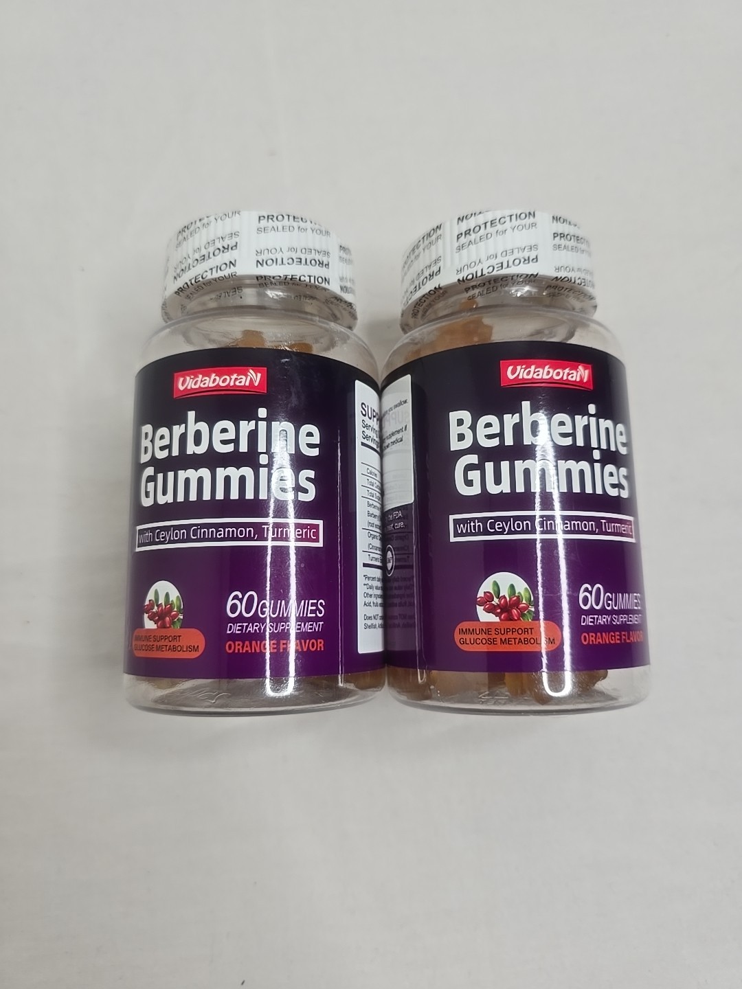 2x Vidabotan Berberine 60 Gummies Ceylon Cinnamon & Tumeric 2000Mg Exp05/2025