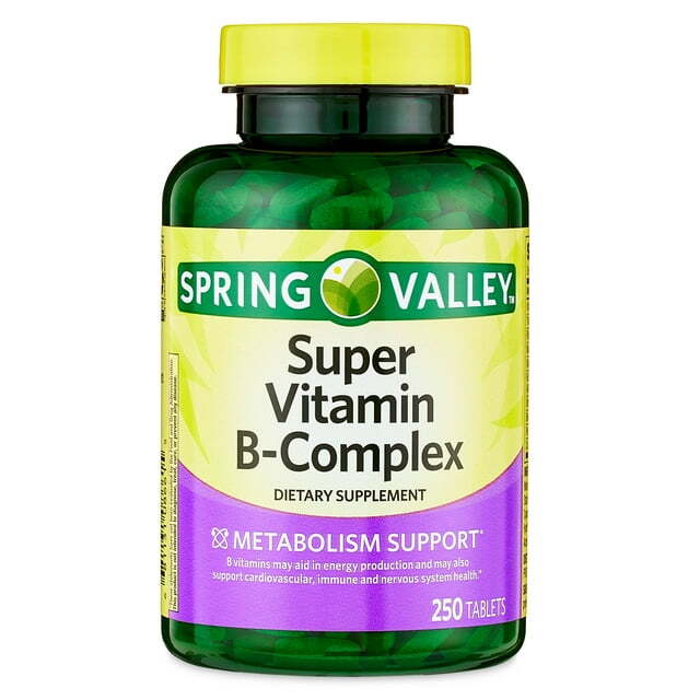 Spring Valley Super B Complex with Vitamin C & Biotin 250-Count free shipping.
