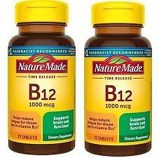 2 Pack Nature Made Vitamin B12 1000mcg Supplement Cellular Energy Tablets 75ct