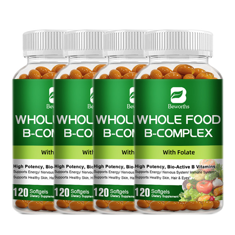 Vitamin B Complex 120 Capsules B1,B2,B3,B5,B6,B7,B9,B12, Immune Support Pills