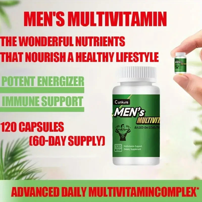 120 Capsules Men’s Multivitamin with Vitamins C, D, B12, Zinc & Biotin