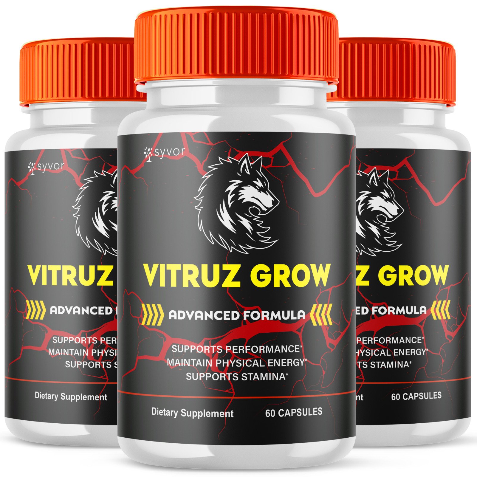 (3 Pack) Vitruz Grow for Men Advanced Max Formula Vitamin Supplement 180 Capsule